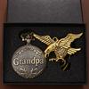 Комплект из 2 предметов, мужские карманные часы, мужские карманные часы «Gandpa» из меди и кварца и 1 подвеска в виде золотого орла, идеальный выбор для подарка мужчине
