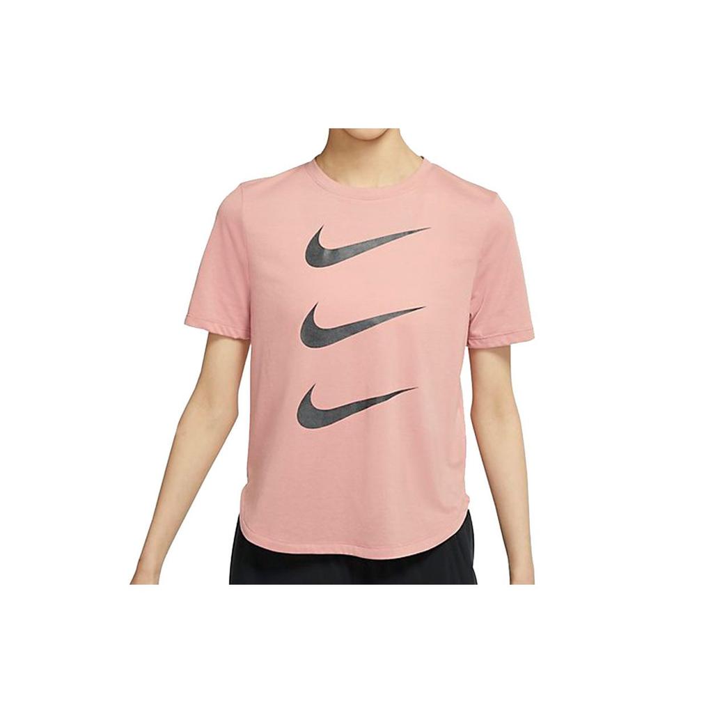 Nike Спортивная футболка с круглым вырезом и коротким рукавом с логотипом, женские топы, розовые DC4324-685