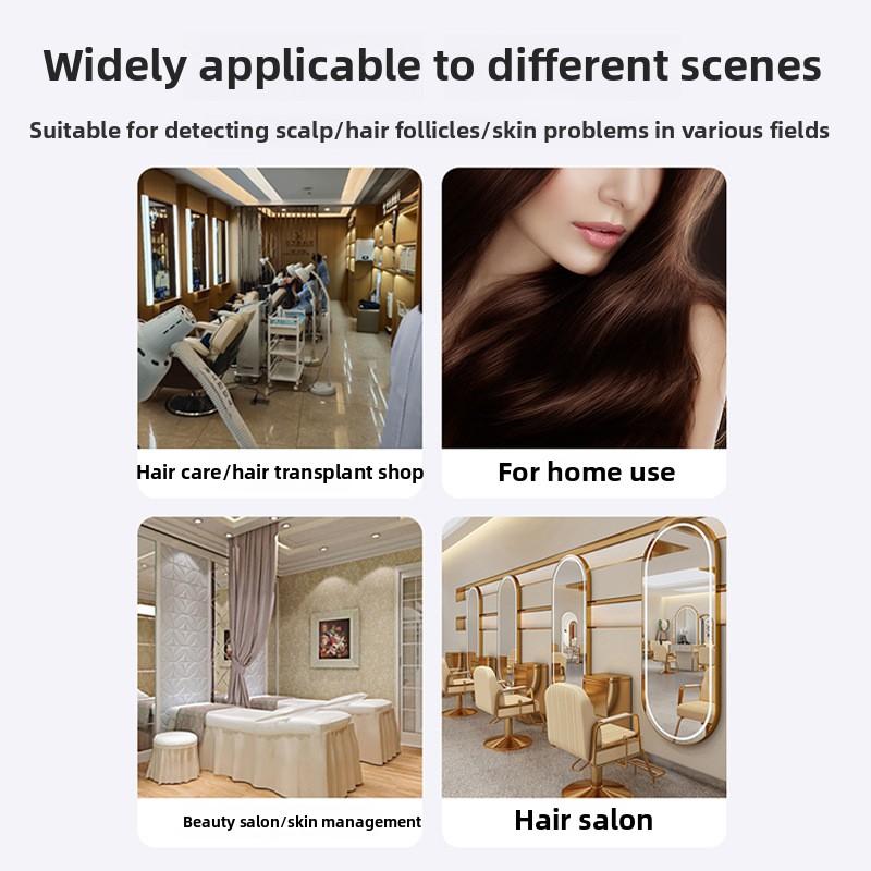 Интеллектуальный прибор для обнаружения кожи головы, детектор пор волосяных фолликулов с ультравысоким разрешением и синим светом, тестер кожи