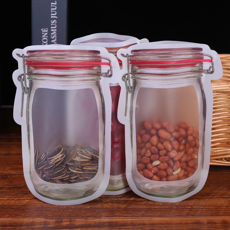 Самозапечатывающийся пакет для хранения закусок в банке Mason Jar для сухофруктов и злаков
