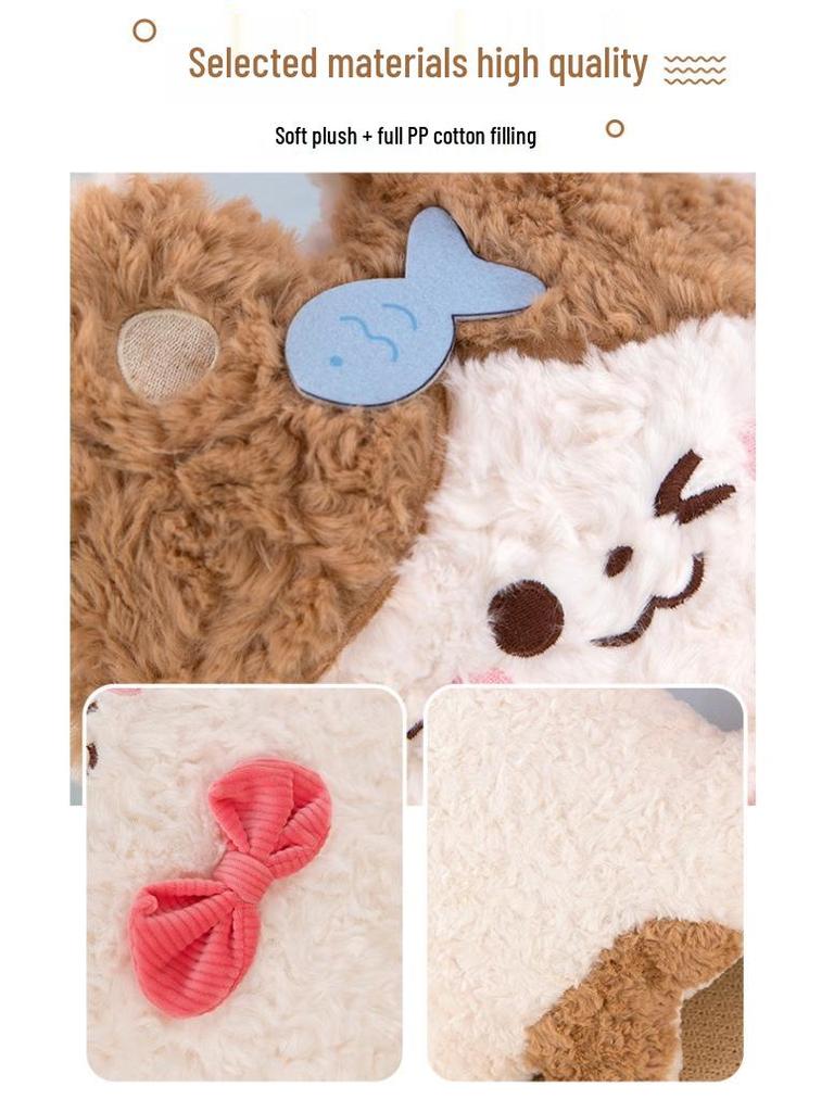 Cute Happy Cat Plush Pillow - Cartoon Doll Toy Gift for Girls