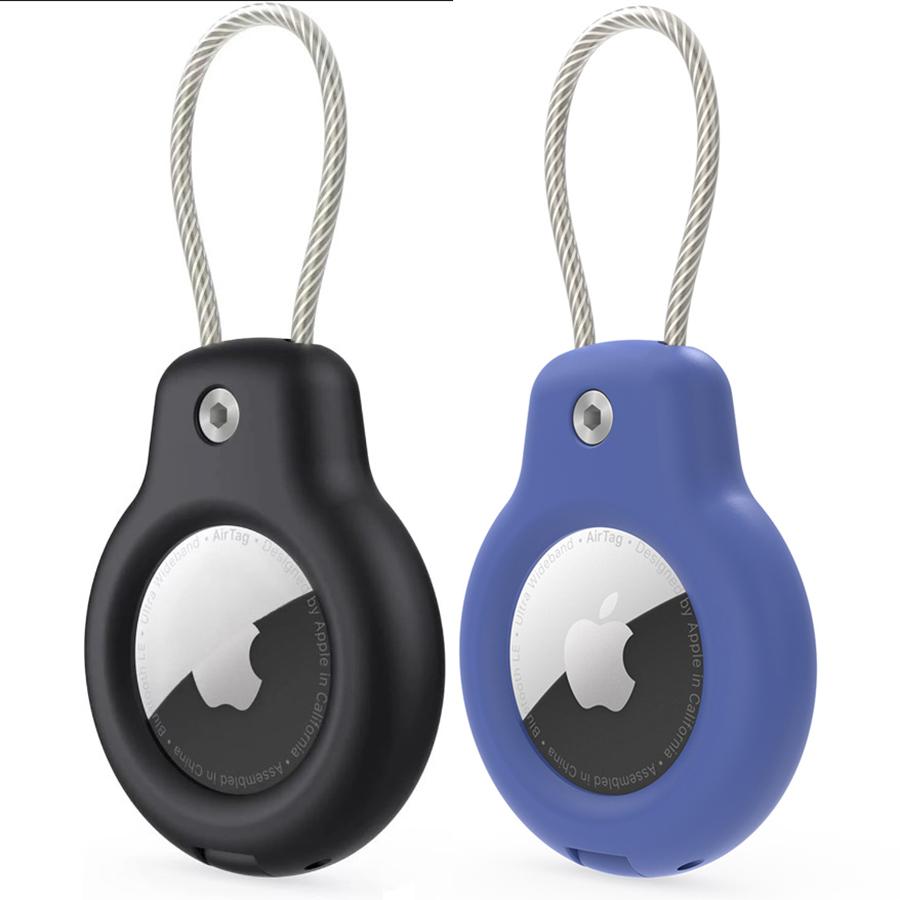 Waterproof Cover For Apple AirTag Keychain Holder With Steel Cable Anti-Lost Tracker Accessory For Pets Collar Luggage Backpack