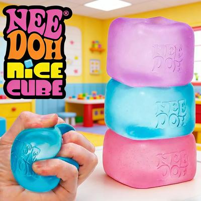 Needoh Nice Cube Антистресс Сенсорный, Игрушка от Тревоги и для Концентрации, Сенсорный Куб на Рабочий Стол для Взрослых и Детей