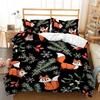Little Fox Bed Three-Piece Quilt Cover 3D Digital Printing Kit