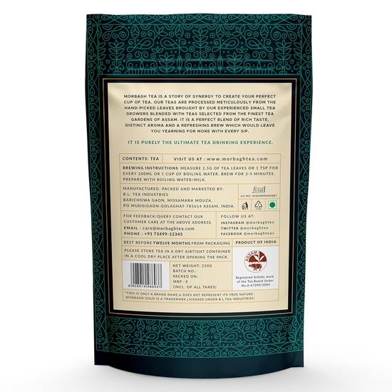 Morbagh Gold Tea - Premium Assam Tea Blend (250 Gms - Pack of 4) | Rich Flavor & Aromatic | Perfect for Luxurious Milk Tea & Chai