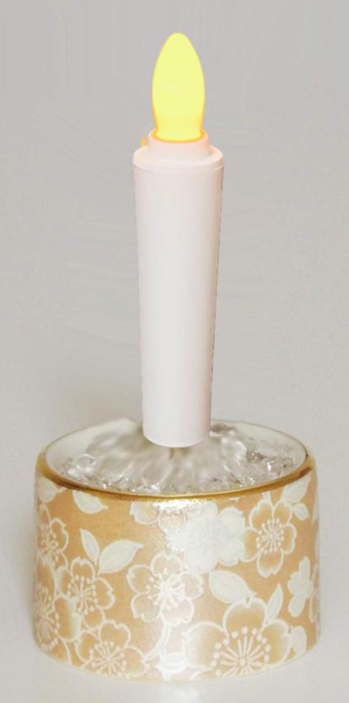 Ceramic Modern Buddhist Altar Fittings Yuika 5 Pieces Timer Type LED Combination Candle with Flickering Light LED Incense Stick with Buddha Flower and