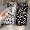 Чехол для телефона с линейным рисунком «Лист Цветок Бабочка» для iPhone 17E 11 13 15 16 17 Pro Max 14 Plus Air 16E 13 Pro 12 17Pro Мягкий прозрачный чехол