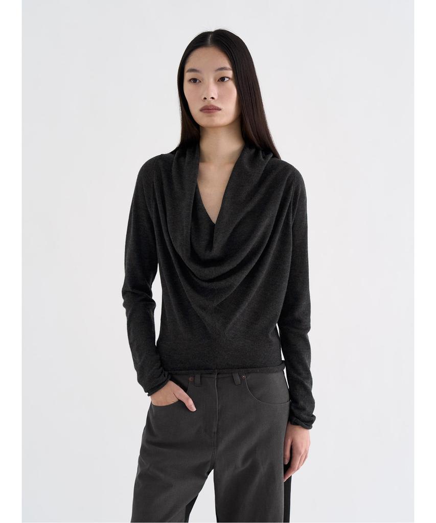 ANGGAE Cowl Neck Pullover Ash
