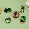 Горшечные растения, милые универсальные маленькие кошачьи металлические дизайнерские значки, брошь, эмалированные булавки, этикетка, сумка, рюкзак, шляпа, ювелирное изделие, подарок, сделай сам