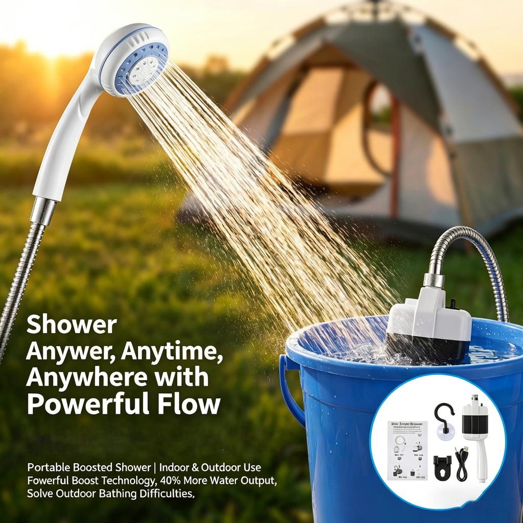 3.7V Electric Shower Unit The Ultimate Outdoor Bathing Gadget Portable Shower Head With Charging Function Outdoor Shower Faucet 4
