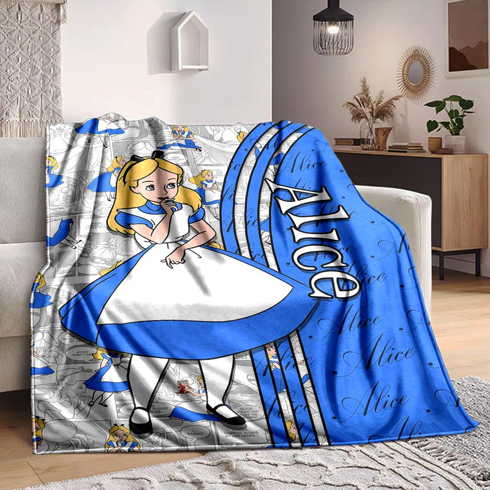 1Pc Alice Wonderland Blanket Soft And Comfortable Casual Warm Camping Travel Christmas Halloween Xmas Gift M924122