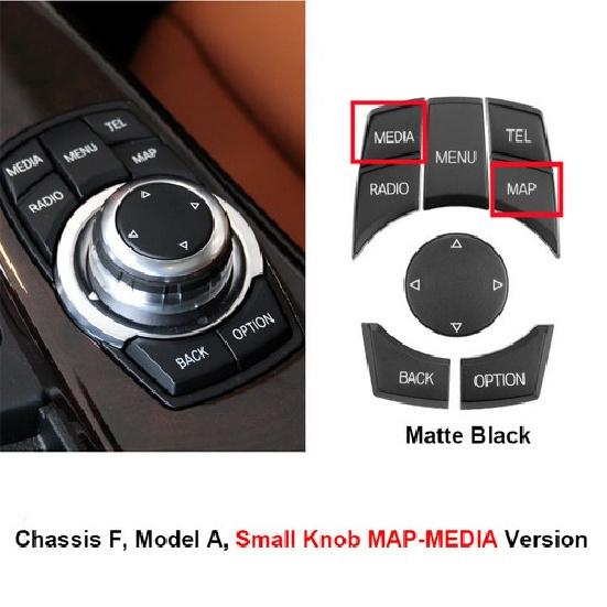 Black ABS Car Central Media Button Repalce Trim For BMW 1 3 5 7 F20 F30 F10 F01