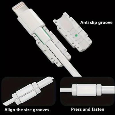 6 шт. Защитники для кабелей данных, Защитные зажимы для зарядного устройства, Защитные чехлы для зарядных кабелей, устойчивые к перегибам и укусам.