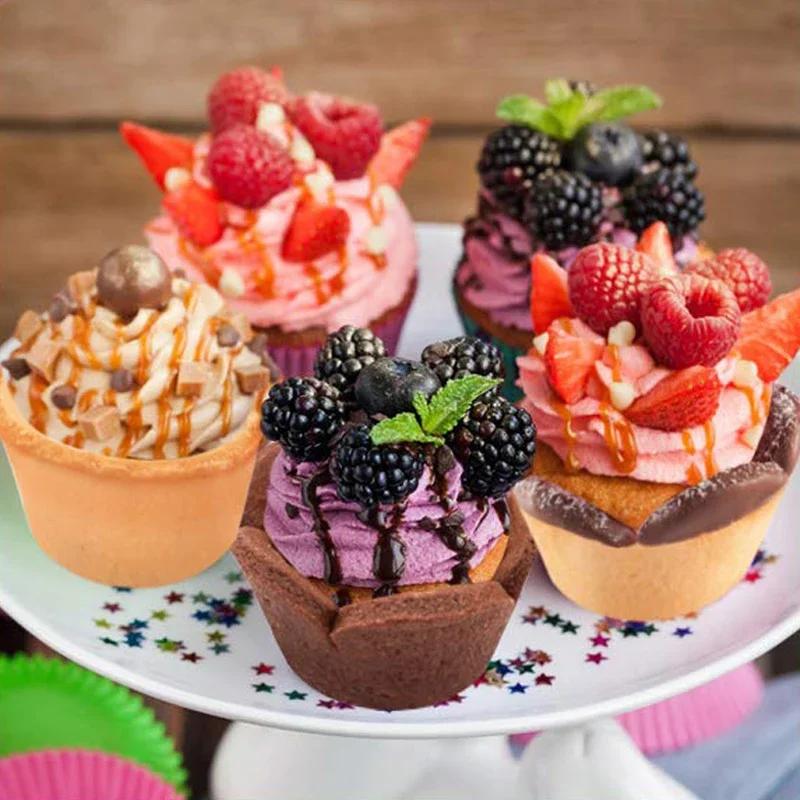 Tart Shells Mold Pastry Tamper Plastic Mini Tart Tamper Round Tartlet/Tarts Shell Maker Baking Tools Cupcake Muffin Cake