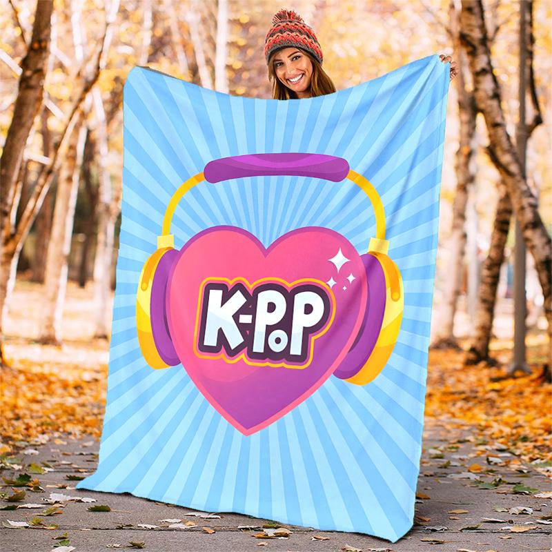KPOP Flannel Blanket Soft Warm All-Season Throw, Design for Camping, Car Travel, Hiking Sofa, Bed, Office Perfect Gift for Parties
