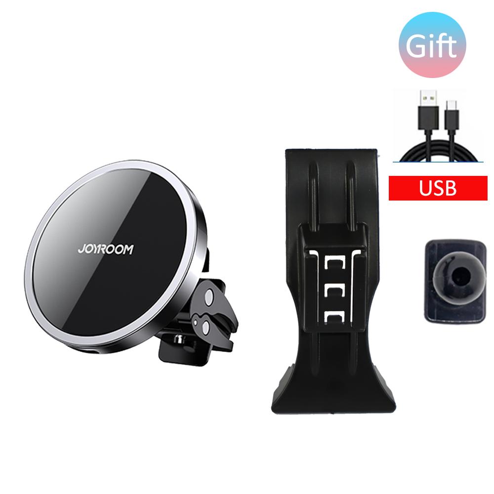 Держатель телефона для Ford Mustang S550 GT Coupe GT350 2015~2025, зажим для воздуховода, магнитная поддержка, беспроводные зарядные аксессуары для iPhone