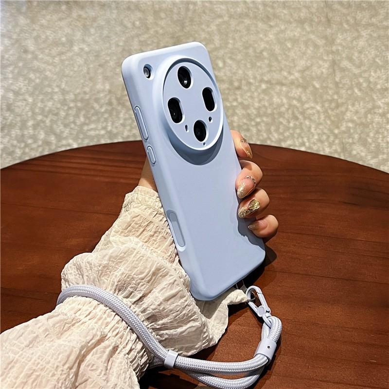 Liquid Silicone Phone Case With Lanyard OPPO Find X8 Pro Ultra X8S Shockproof Anti-Fingerprint Soft Grip Cover