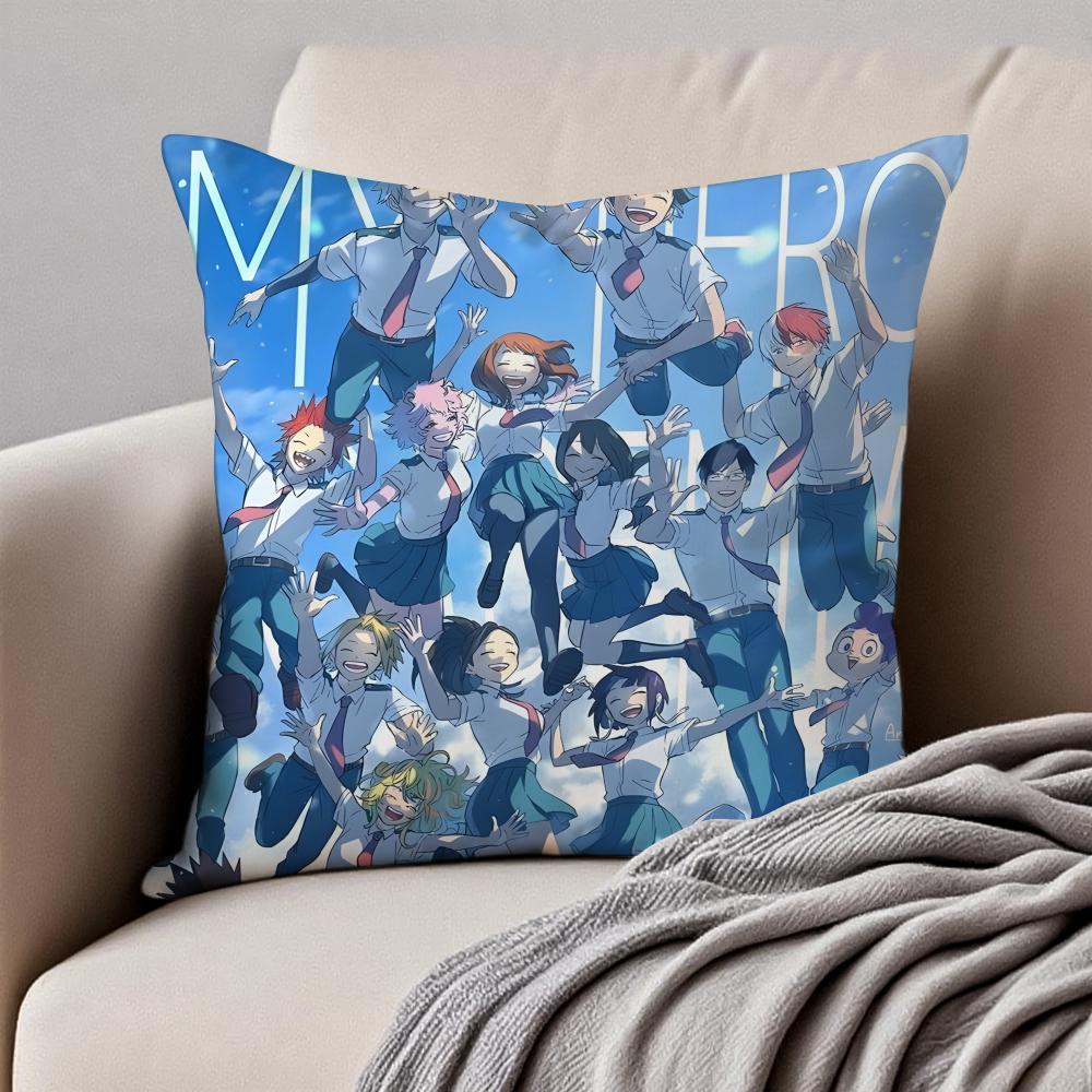 Inspirational Dynamic MMy Hero Academias Cushion Cover Pillowcase Antidustmite Invisible Zipper Short Plush Sofa Cushion