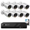 4COVR PoE Wired Security Camera System, 5MP Bullet X8 / 8CH NVR with 2TB HDD, H.265, AI Human/Vehicle Detection, Color Night (Model JLY38FX5M0808)