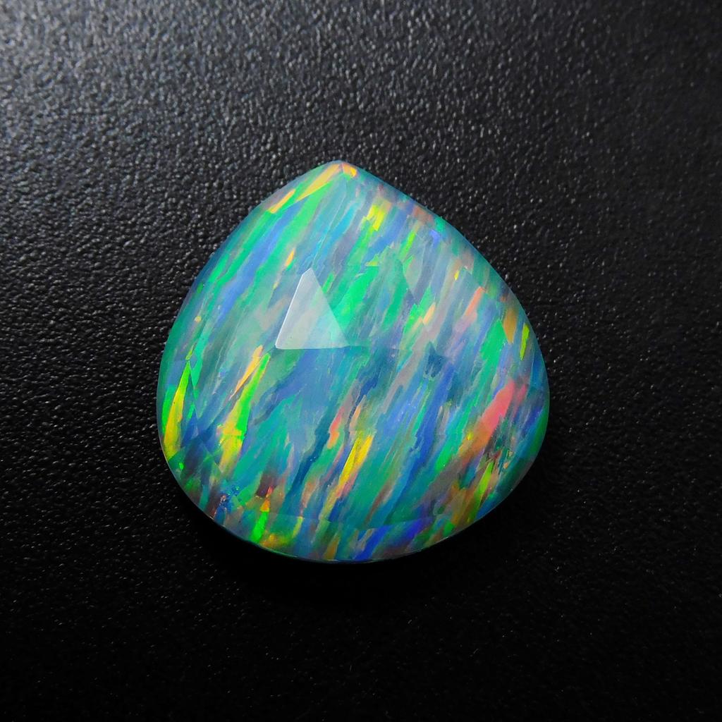 Lab-Created Opal Loose Gemstone Boulder Pear Cut 10.30 ct Multi Color October Birthday Birthstone