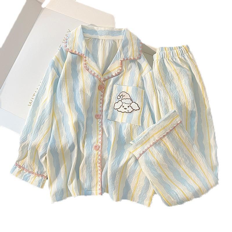 Girls Long Sleeve Pajama Set Cloud Cotton Cartoon Print Sleepwear Ages 8 Home Wear Two Piece Outfit