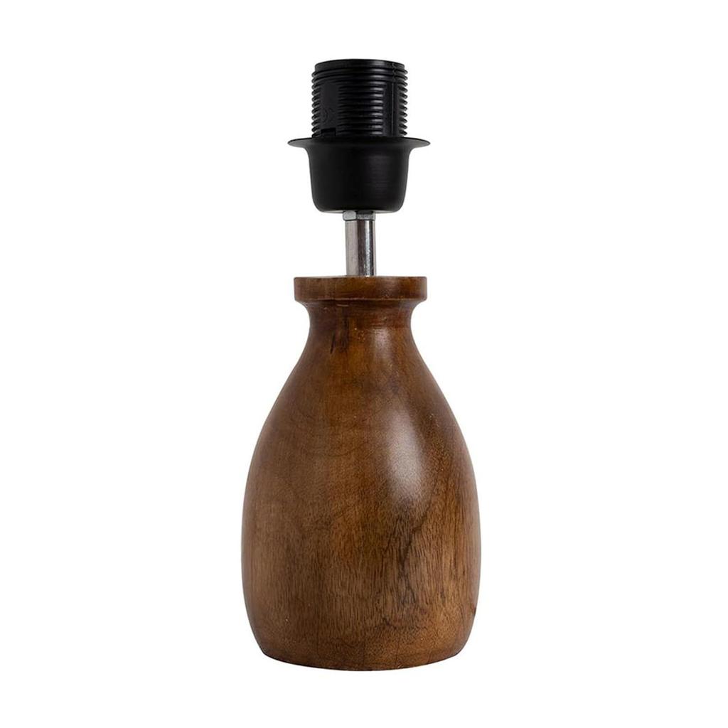 Rustic Wooden Dovel Pot Table Lamp with Printed Fabric Shade| Handcrafted Bedside Nightstand Light for Living Room, Bedroom, Office Cafe Home Décor,