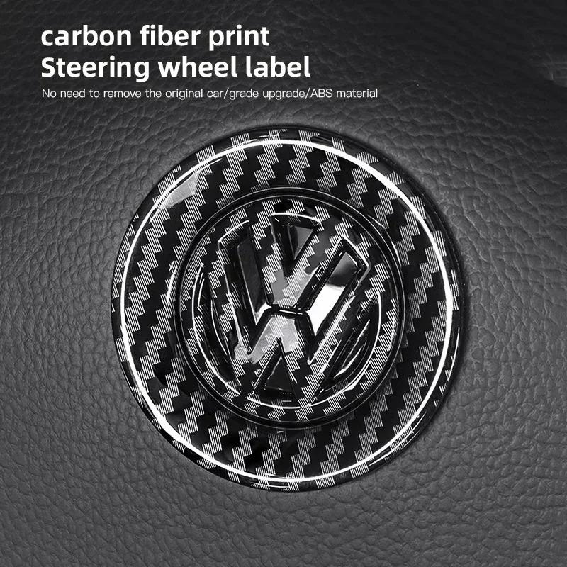 ABS Carbon Fiber Pattern Car Logo Steering Wheel Sticker Badge For VW GTI Passat B6 Golf 4 5 7 Polo Jetta Caddy Beetle Tiguan CCNB1