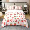 Комплект постельного белья Sweet Strawberry, пододеяльник для детей, подростков, покрывало для спальни, розовое одеяло, 3 шт., полный размер