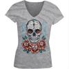 Футболка унисекс с сахарным черепом и розами Day Of The Dead Skull Art Juniors с v-образным вырезом
