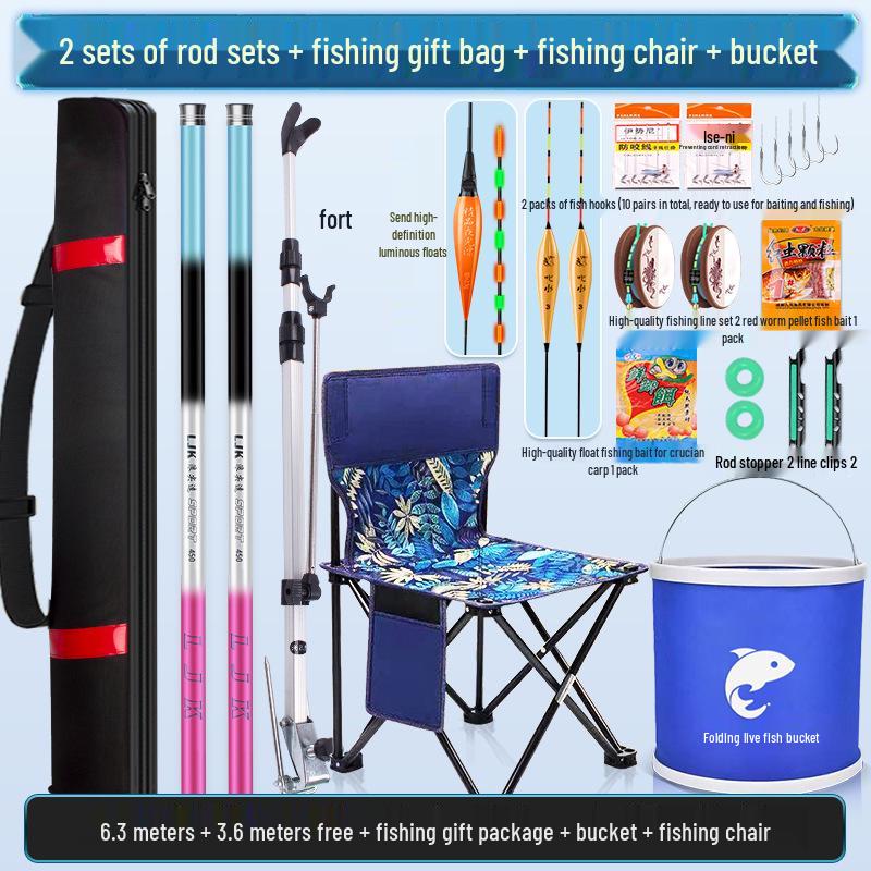 Beginner's Multi-Section Fishing Rod Set with Gear and Tackle Supplies