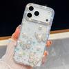 For iPhone 17 Pro Case Rhinestone Edge Pearl Butterfly Decor TPU+PC IMD Phone Cover