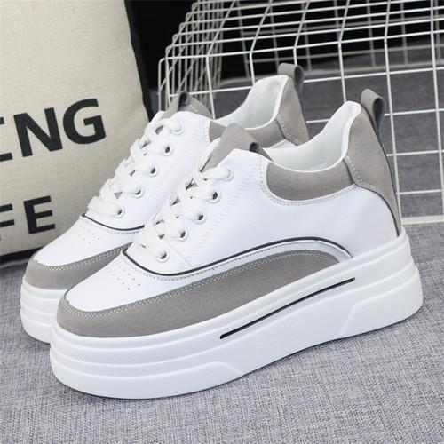 Fashion Thick-soled Pink Sneakers Shoes Women's Spring Lace-up Slim Inner Heightening Shoes 2024 New Casual Sports Shoes Board Shoes