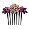 Women Headdress Hair Accessories Bride Headpiece Hair Comb Hairpin Inlaid Flower Shiny Rhinestone