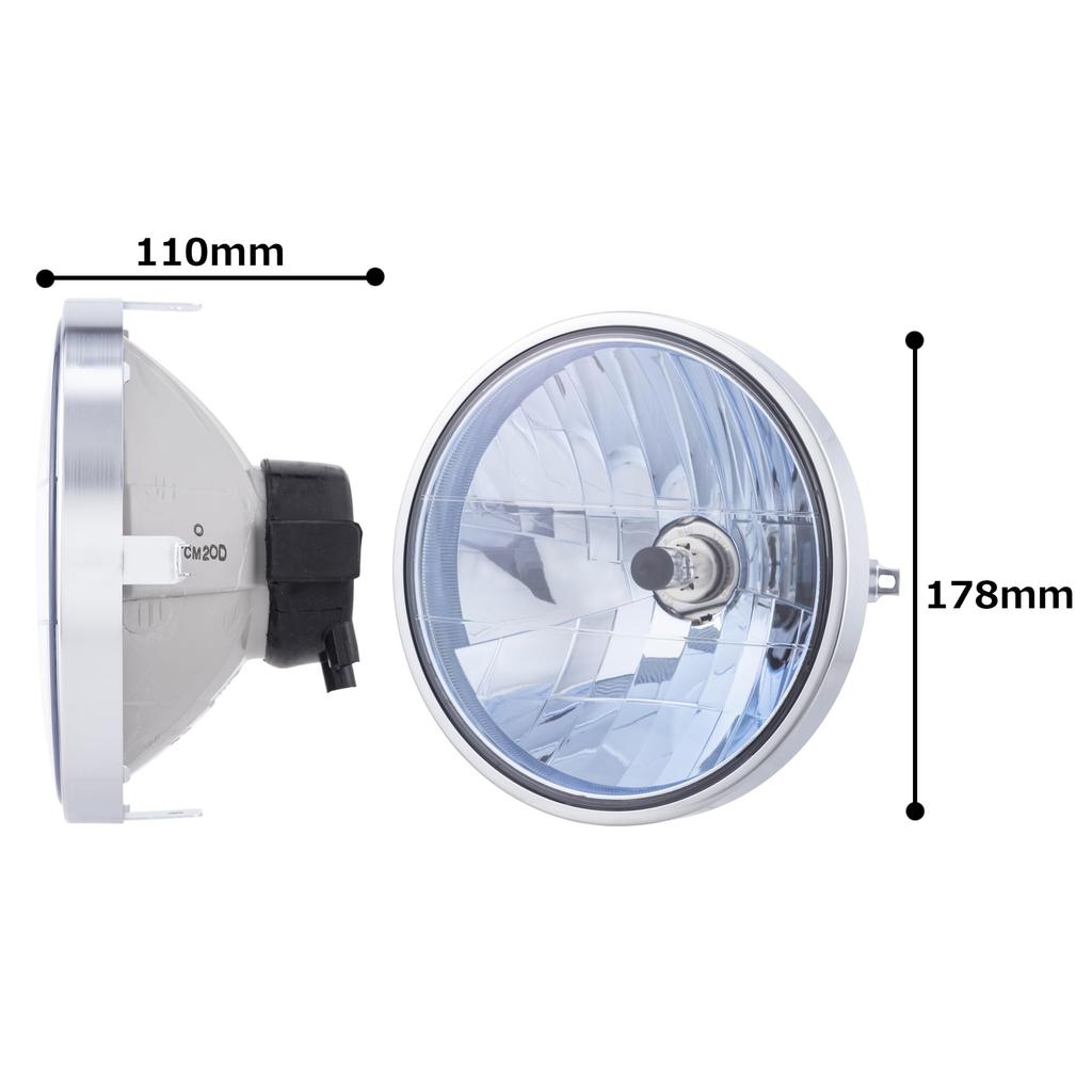 Stanley Electric Headlamp for Stanley Street Hyper FB04 (STANLEY) Multi-Reflector Motorcycles, Halogen, Round, Blue, 100/90W,