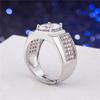 S925 Silver Ring Fashionable and Popular Men's Large Diamond Ring Opening Adjustment Ring Diamond Accessories