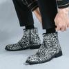 Fashion Autumn New Leather Men Boots Fashion Trends Pointed Platform Casual High-top Chelsea Boots Anti-slip Wearable Quality Men Shoes