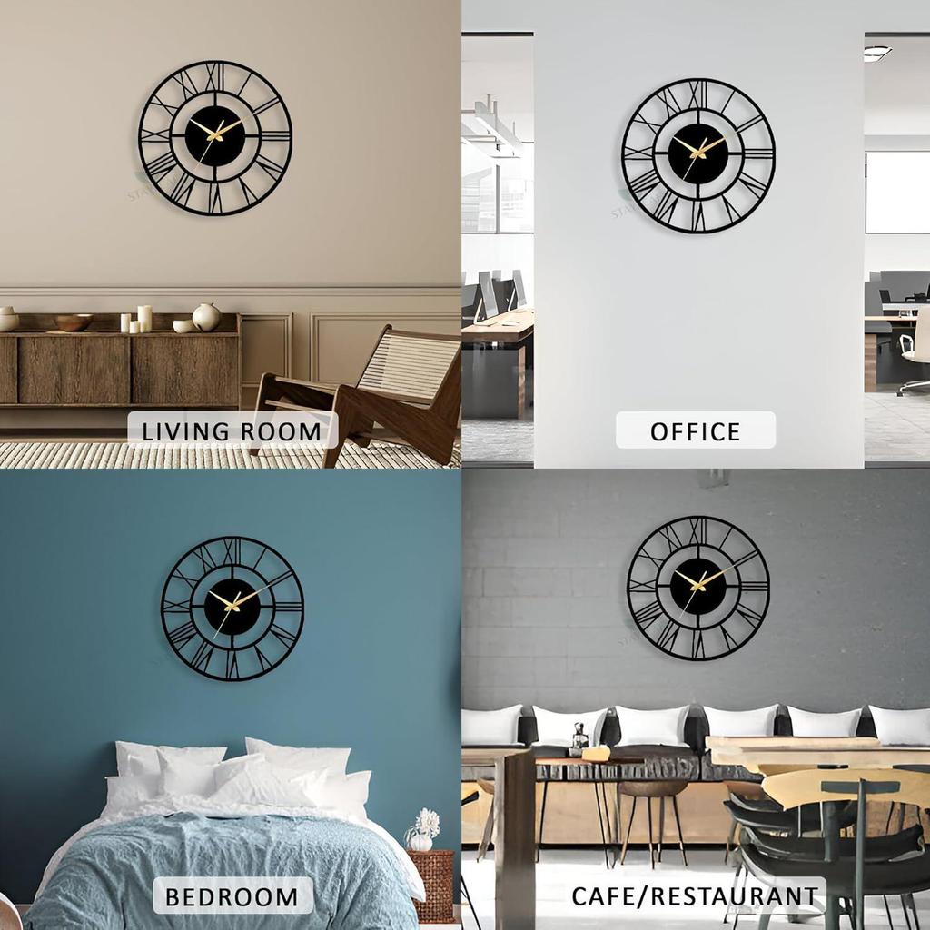 60 Cm / Metal Wall Clock for Living Room Stylish Latest | Fancy Big Size Wall Watch for Hall, Bedroom, Kitchen, Drawing Room