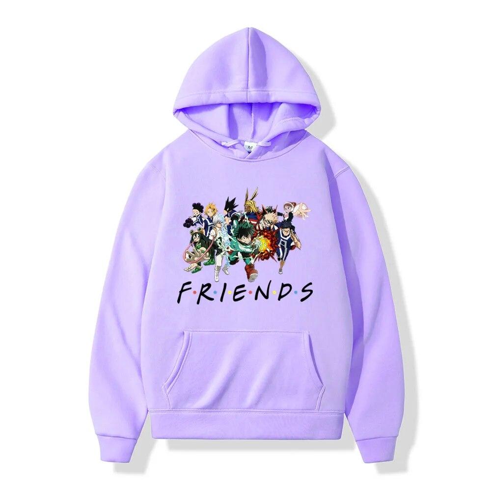 Mens Hoodie Sweatshirt My Hero Academia Friends Polerone Bluza Damska Clothes Women Unisex Fleece Streetwear Hoodies Oversized Tops