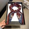 Весенний и осенний маленький квадратный платок Классический модный цветосочетание Шелковый платок Женский универсальный с принтом Защита от солнца Дышащий шарф-накидка Маленький шелковый S
