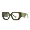 SO&EI Fashion Colorful Square Women Glasses Frame Clear Anti-Blu-Ray Spring Hinge Wide Legs Eyewear Men Optical Polygon Frame