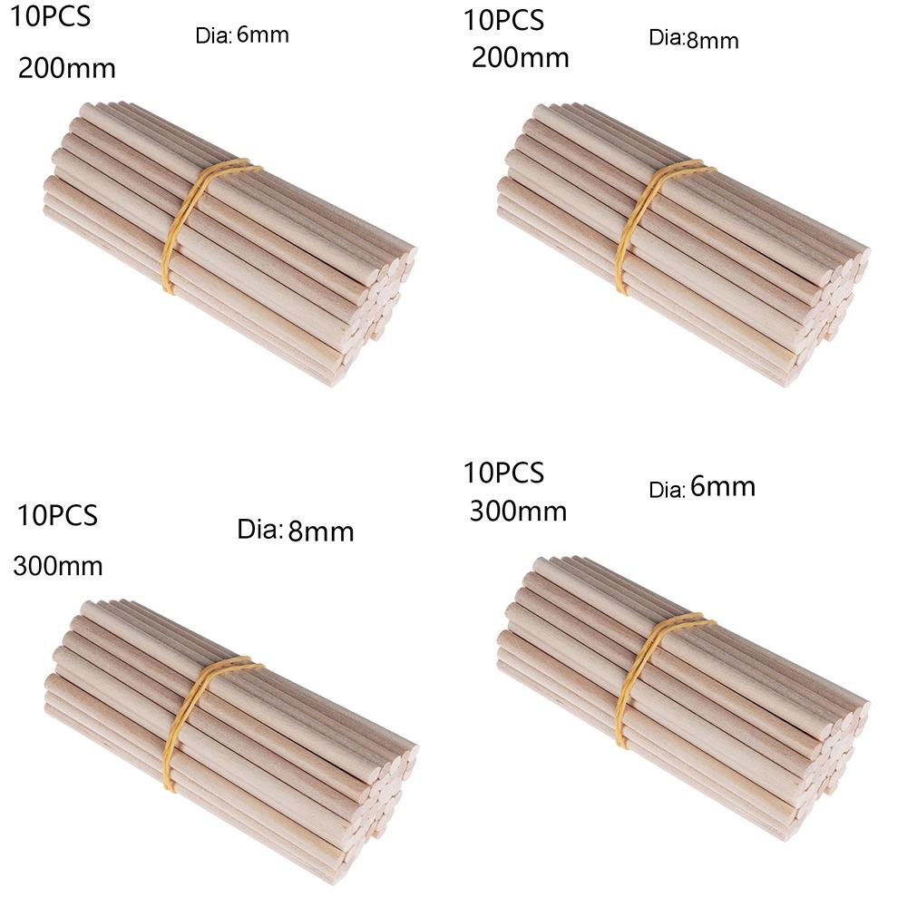 10PCS Woodworking Round Wooden Rods Birch Educational Toys New Wooden Diy Craft