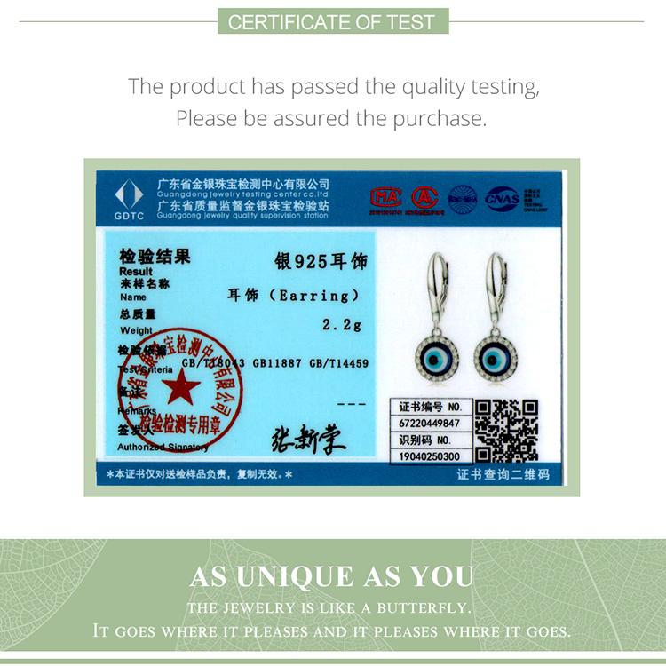 BAMOER, стерлинговое серебро 925 пробы, смола, пряжки для ушей «Демонический глаз» для женщин, серьги-подвески «Глаз демона», оригинальный дизайн, изящные ювелирные изделия, подарок