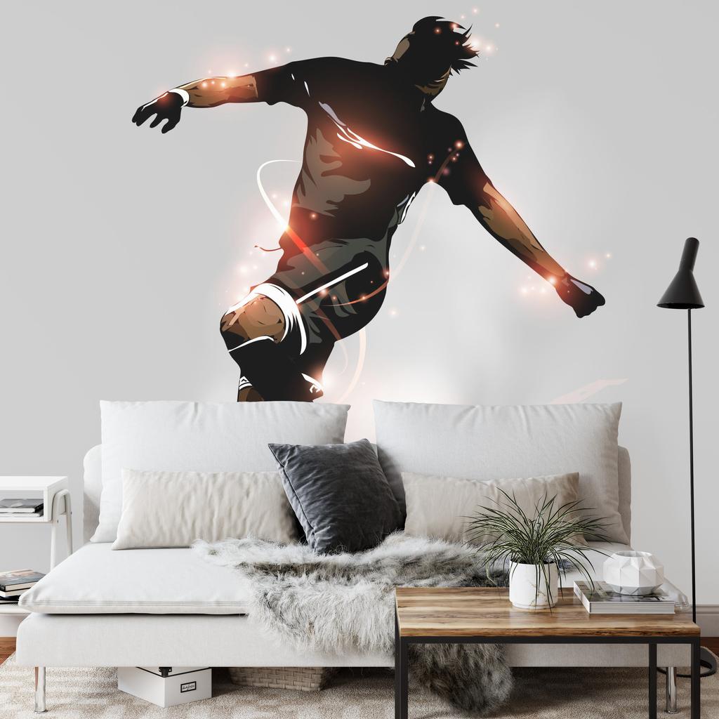 Photomural Abstract Soccer Player In Flight Washable Fleece 312x219