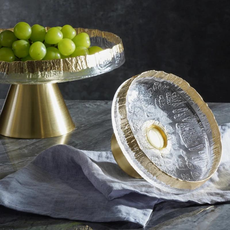 Высококачественная высокая стеклянная ваза для фруктов, большая домашняя ваза для журнального столика в гостиной, ваза для фруктов, украшения для дома