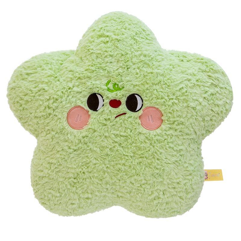 Star Throw Pillow Expression Smiley Face Pentagram Sofa Bay Window Cushion Girls Bed Pillow Room Decoration