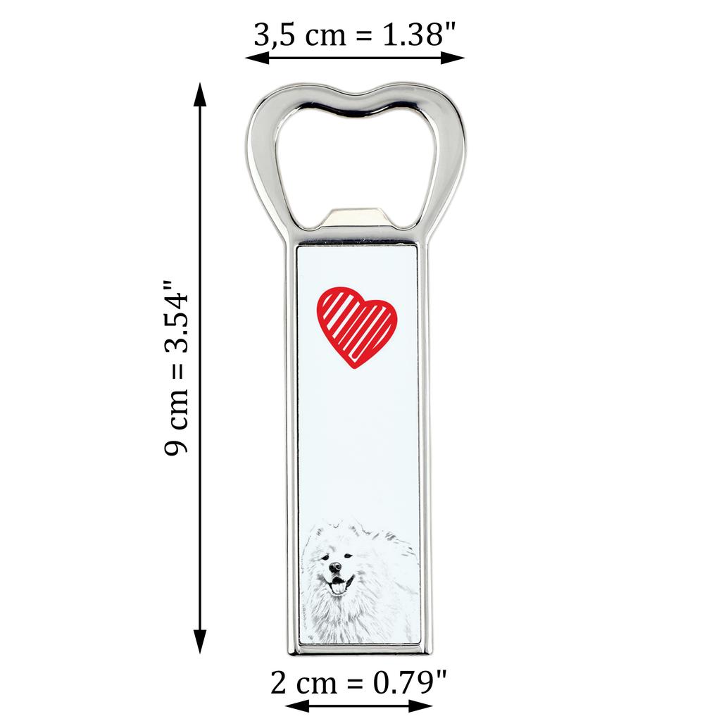 Samoyed, Bjelkier, Samoiedskaya Sobaka – Bottle opener with a dog, personalized fridge opener | Art-Dog