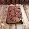 Vintage looks  Leather Journal, Embossed Book Notebook, Leather Sketchbook, Wedding gift, Dream Journal, Personalized Gift.
