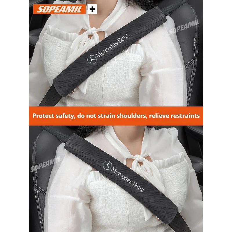 For Mercedes Benz A B C E S Class AMG GLA GLB GLC GLE CLA CLS SLC GLS CLB GLK SLK Vito A45 C43 Car Seat Belt Shoulder Guard Pad ZQ1