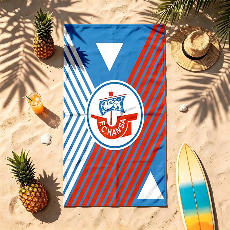 FC Hansa Rostock (1) Theme Beach Towel Sand Resistant Soft And Comfortable Suitable For The Pool Camping Yoga And Diving A Travel