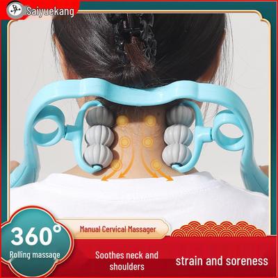 Ручной 6-колесный массажер для шеи: Многофункциональное устройство для шеи и плеч с разминанием поясницы.